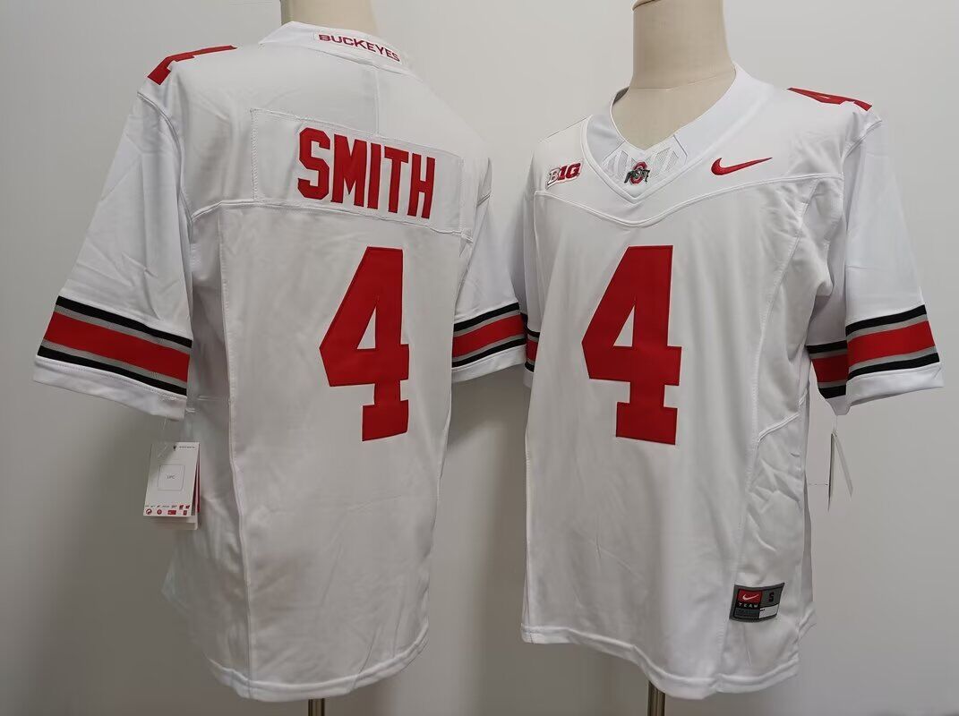 2024 NCAA Men Ohio State Buckeyes Nike #4 Jeremiah Smith White Nike jersey